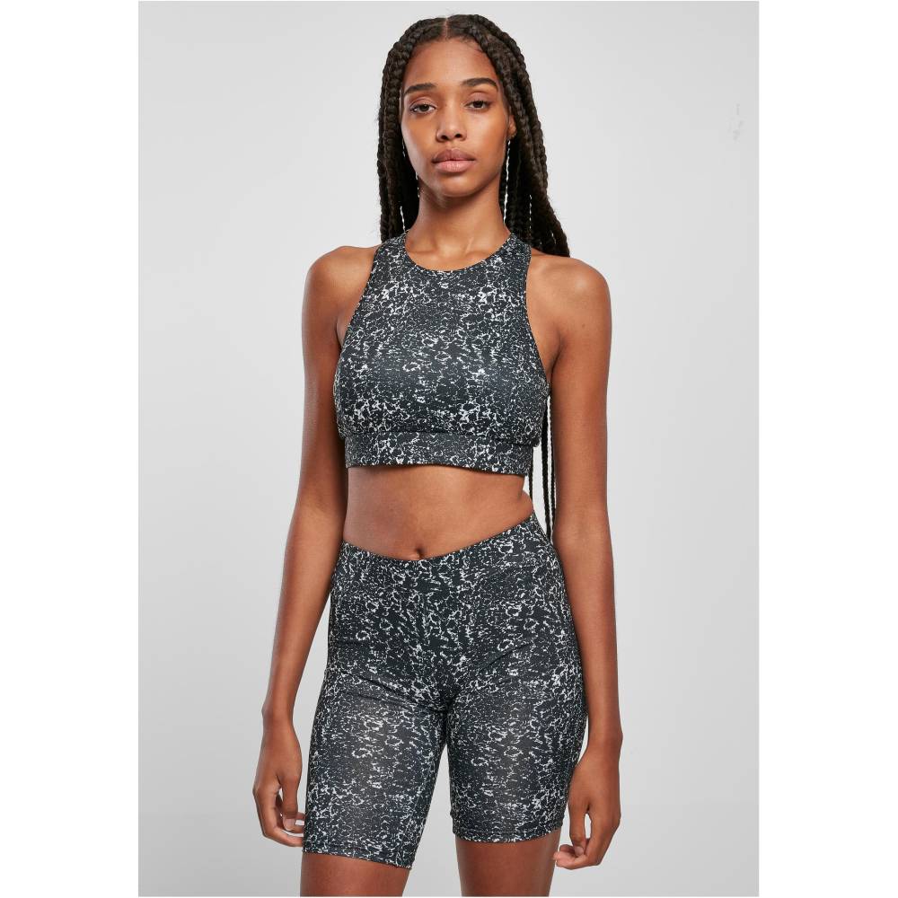 Urban Classics - Tie Dye Sports Bra - Black/White